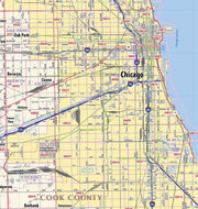 Chicago Metro Area Wall Map