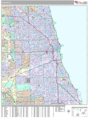 Premium Style Wall Map of Chicago, IL by Market Maps