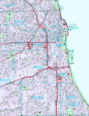 Premium Style Wall Map of Chicago, IL by Market Maps