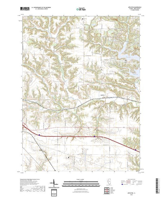 US Topo 7.5-minute map for Appleton IL – American Map Store