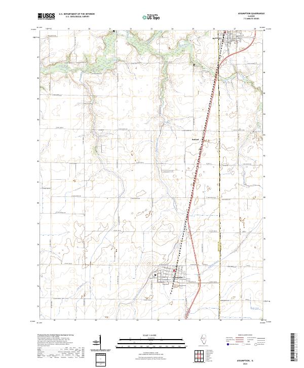 US Topo 7.5-minute map for Assumption IL