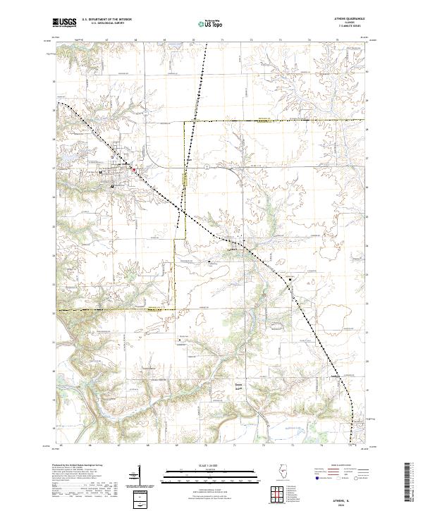 US Topo 7.5-minute map for Athens IL