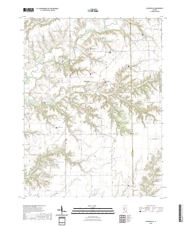 US Topo 7.5-minute map for Athensville IL
