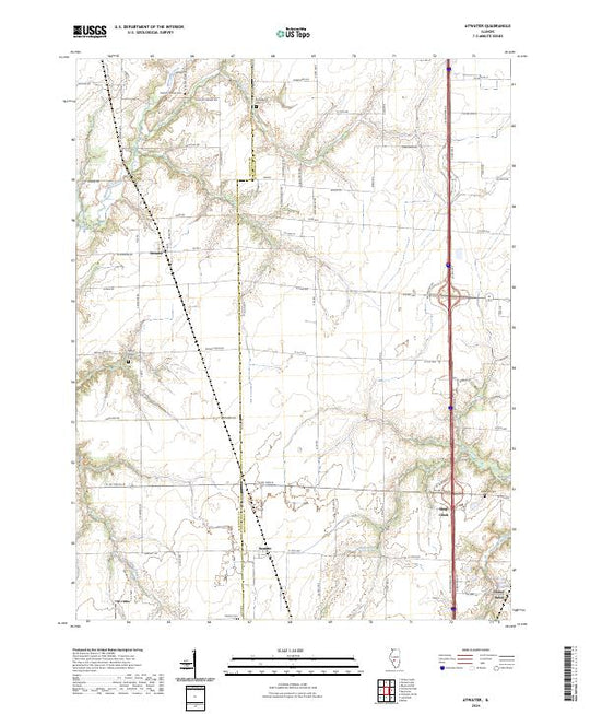 US Topo 7.5-minute map for Atwater IL – American Map Store