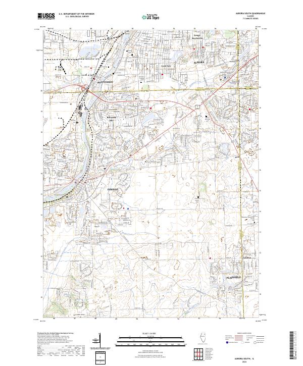 US Topo 7.5-minute map for Aurora South IL