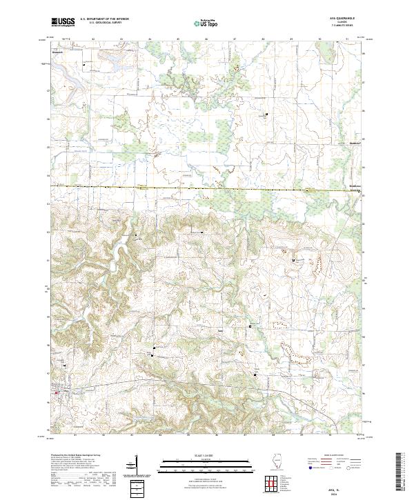 US Topo 7.5-minute map for Ava IL