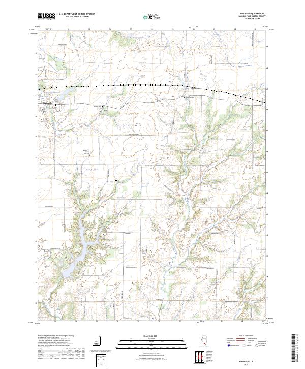 US Topo 7.5-minute map for Beaucoup IL