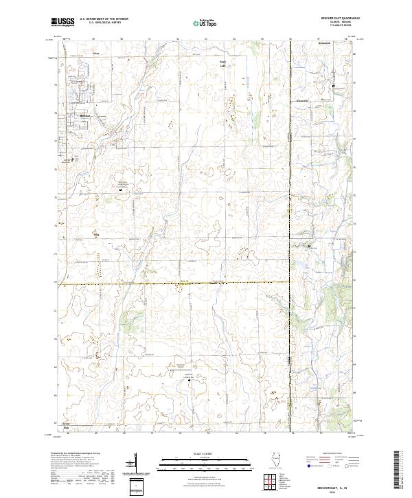 Beecher Indianamap US Topo 7.5-minute map for Beecher East ILIN – American Map Store