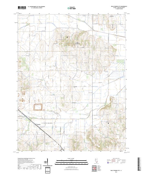 US Topo 7.5-minute map for Belle Prairie City IL