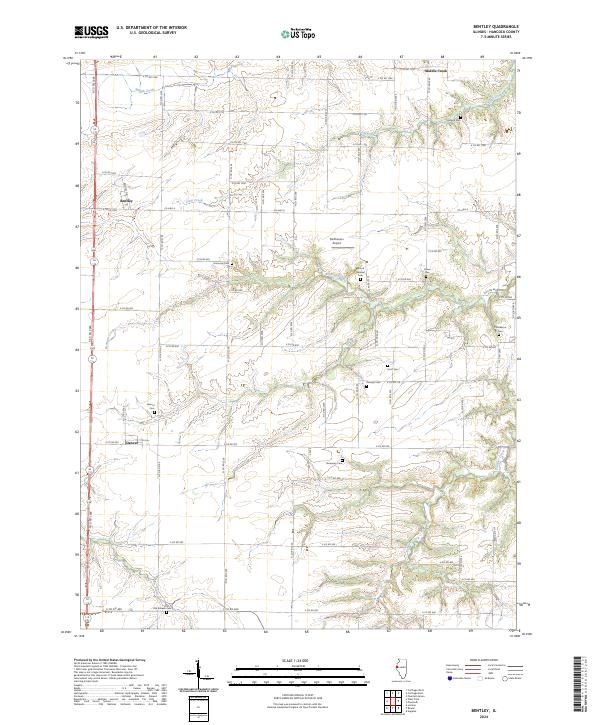 US Topo 7.5-minute map for Bentley IL