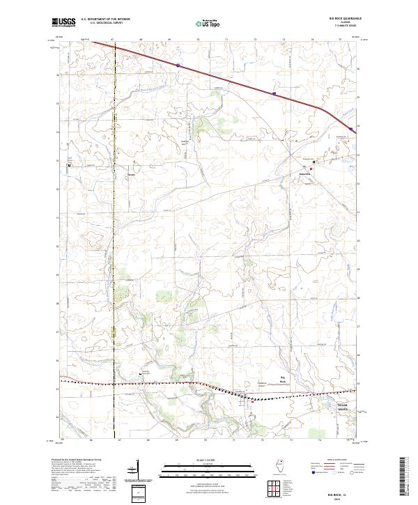 US Topo 7.5-minute map for Big Rock IL