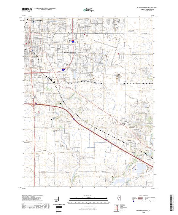 US Topo 7.5-minute map for Bloomington East IL