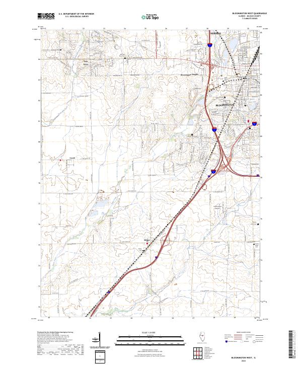 US Topo 7.5-minute map for Bloomington West IL