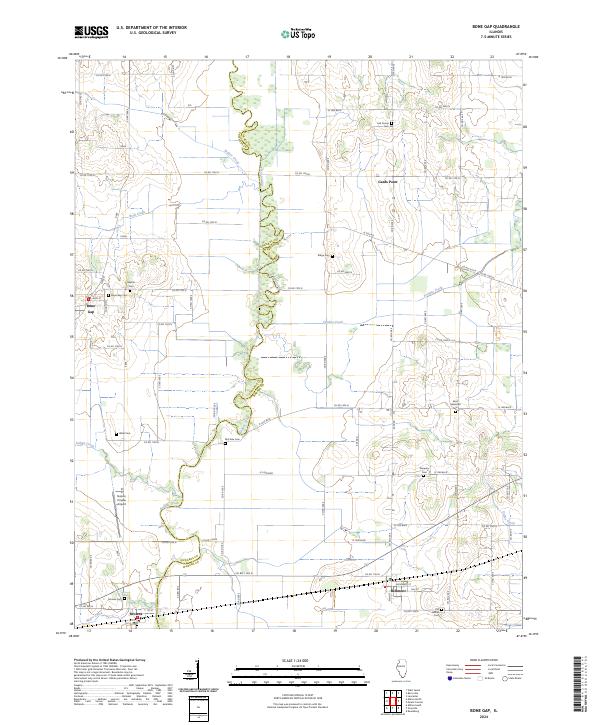 US Topo 7.5-minute map for Bone Gap IL
