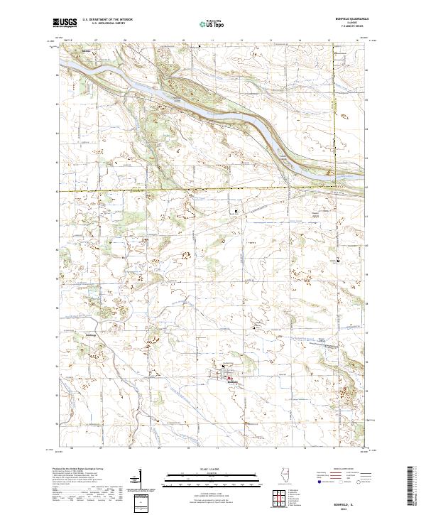 US Topo 7.5-minute map for Bonfield IL
