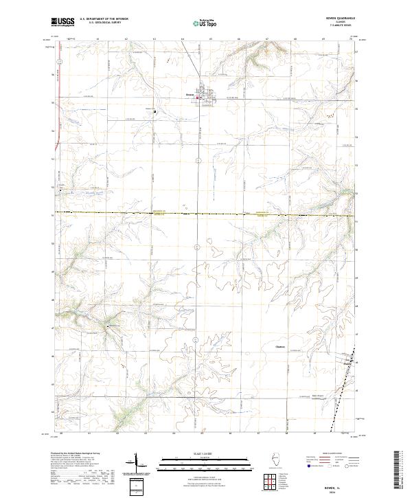 US Topo 7.5-minute map for Bowen IL