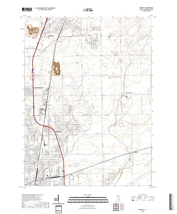 US Topo 7.5-minute map for Bradley IL