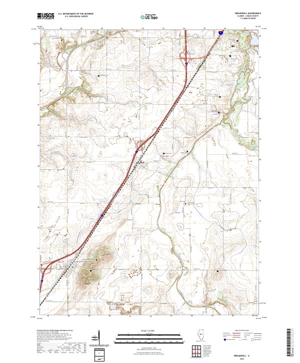 US Topo 7.5-minute map for Broadwell IL