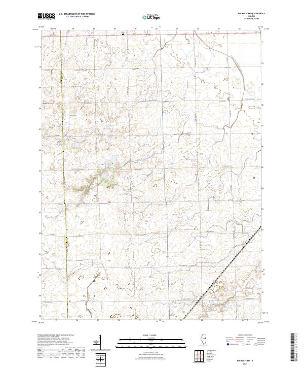 US Topo 7.5-minute map for Buckley NW IL