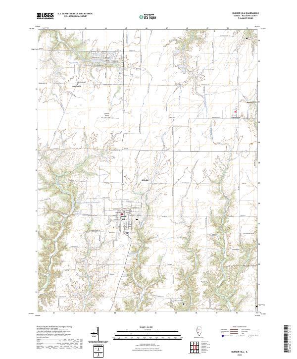 US Topo 7.5-minute map for Bunker Hill IL