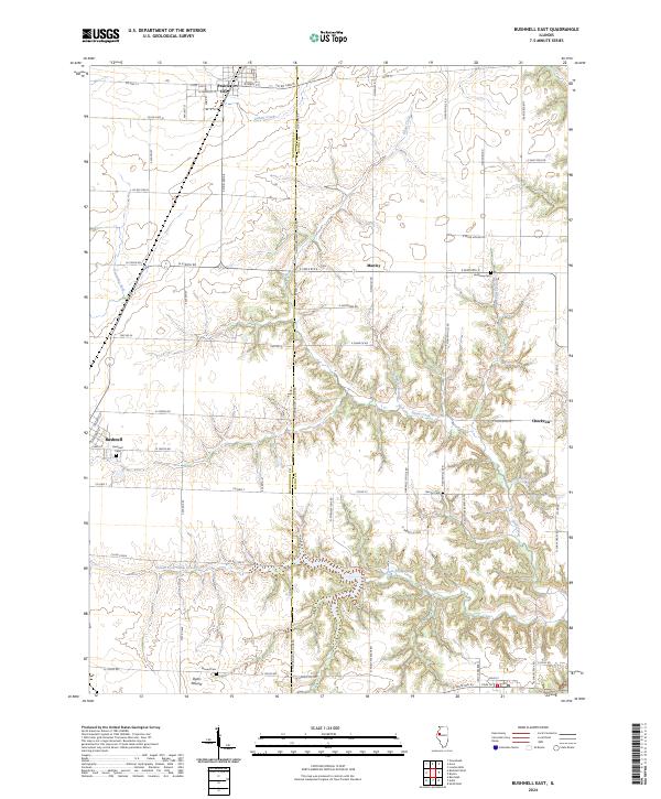 US Topo 7.5-minute map for Bushnell East IL