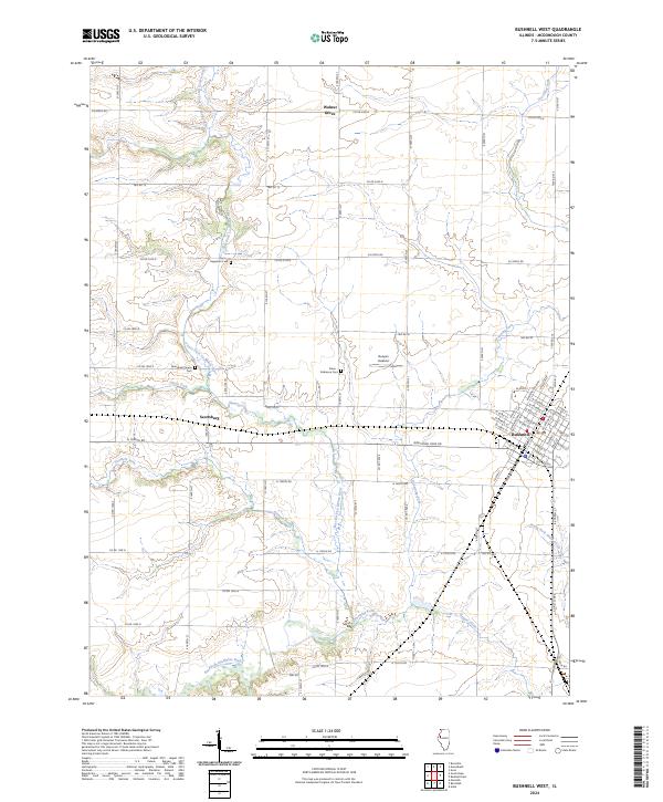 Bushnell Coverage Map US Topo 7.5-minute map for Bushnell West IL – American Map Store