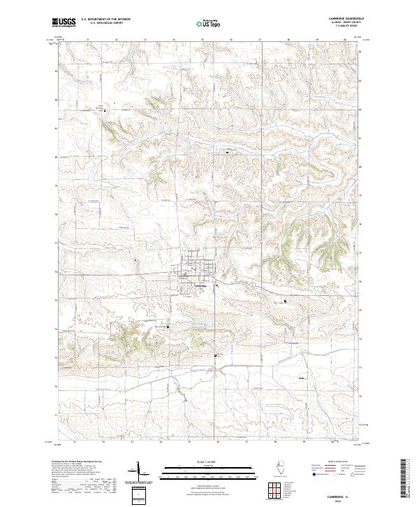 US Topo 7.5-minute map for Cambridge IL