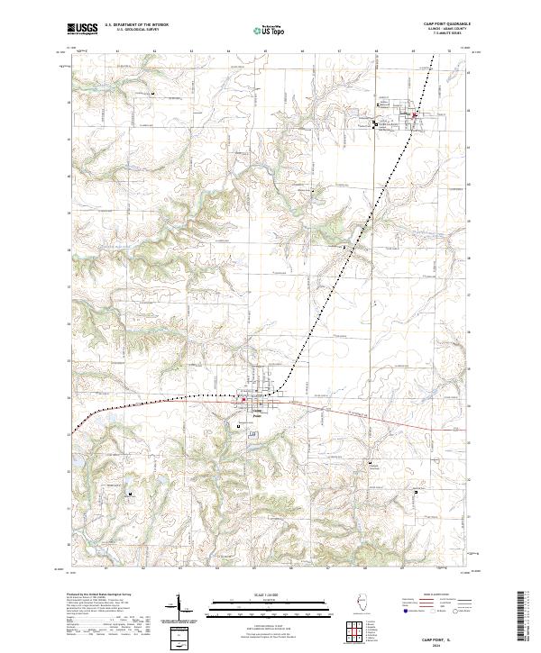 US Topo 7.5-minute map for Camp Point IL