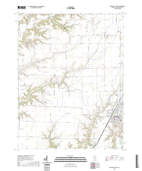 US Topo 7.5-minute map for Carlinville West IL