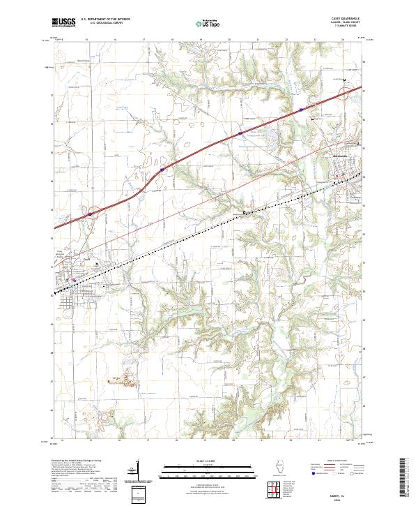 US Topo 7.5-minute map for Casey IL