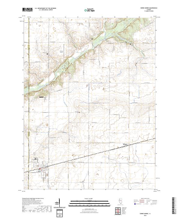 US Topo 7.5-minute map for Cerro Gordo IL