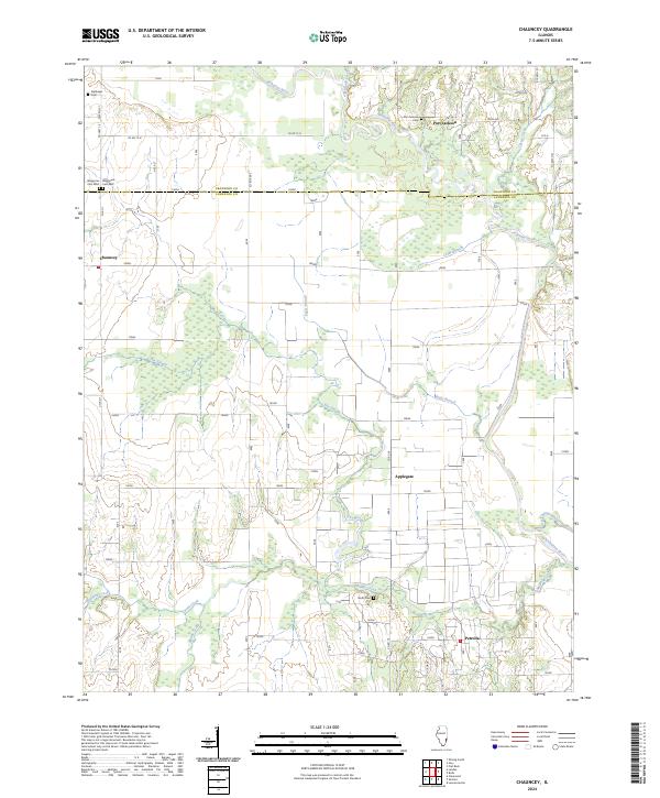US Topo 7.5-minute map for Chauncey IL