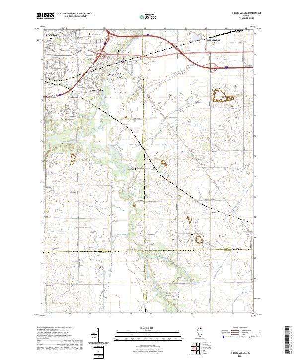 US Topo 7.5-minute map for Cherry Valley IL