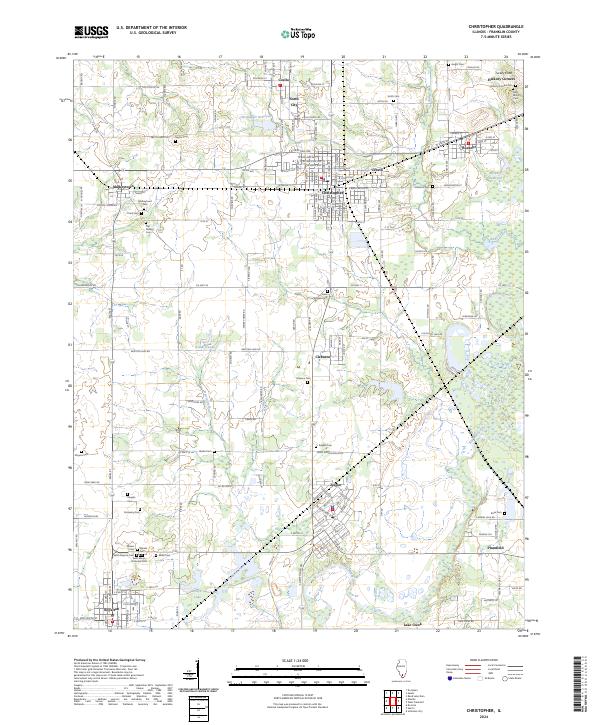 US Topo 7.5-minute map for Christopher IL