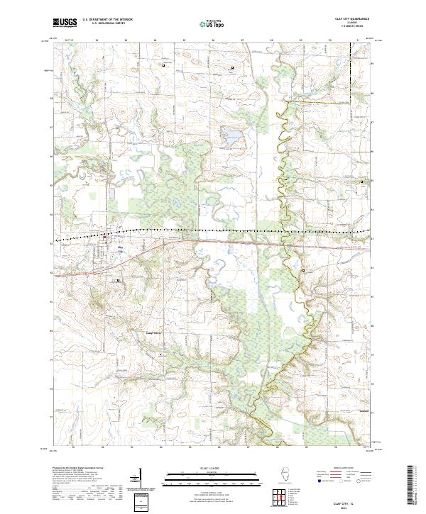 US Topo 7.5-minute map for Clay City IL