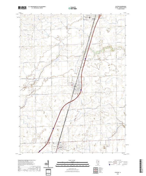 US Topo 7.5-minute map for Clifton IL