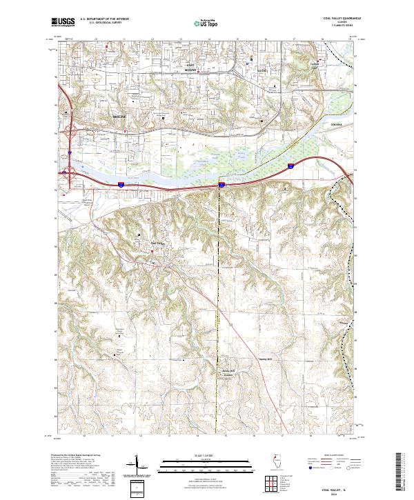 US Topo 7.5-minute map for Coal Valley IL