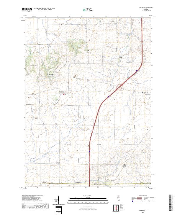 US Topo 7.5-minute map for Compton IL