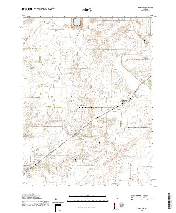 US Topo 7.5-minute map for Cornland IL