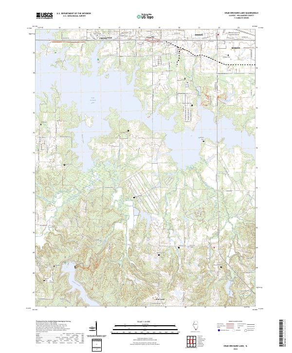 US Topo 7.5-minute map for Crab Orchard Lake IL
