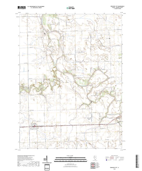 US Topo 7.5-minute map for Crescent City IL