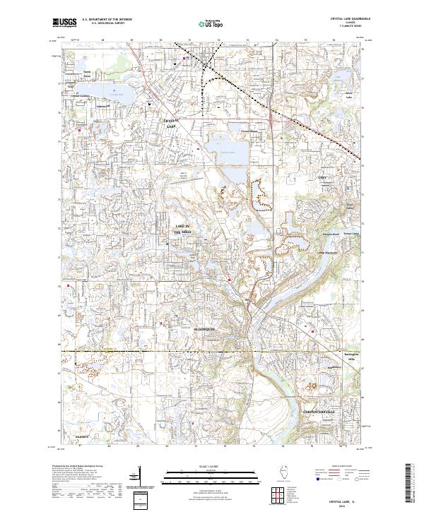 US Topo 7.5-minute map for Crystal Lake IL
