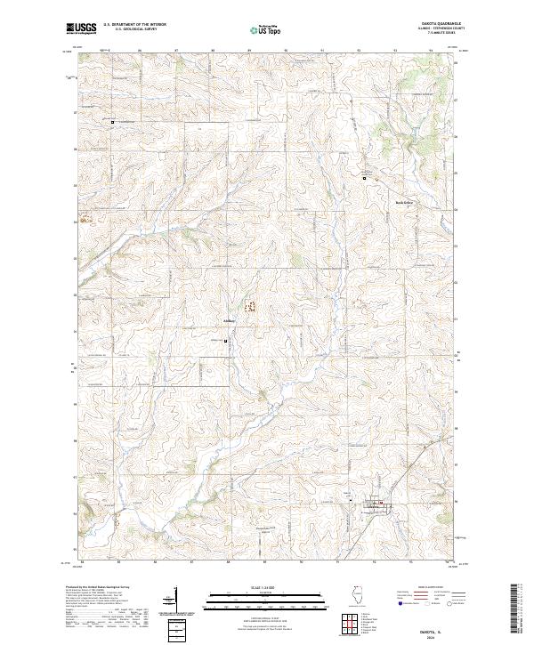 US Topo 7.5-minute map for Dakota IL
