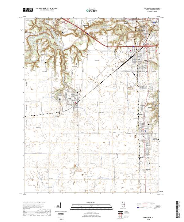 US Topo 7.5-minute map for Danville SW IL