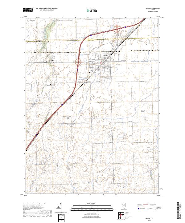 US Topo 7.5-minute map for Dwight IL