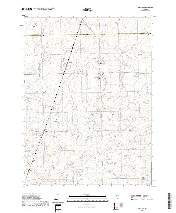 US Topo 7.5-minute map for East Lynn IL