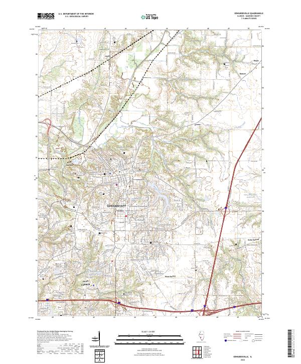 US Topo 7.5-minute map for Edwardsville IL