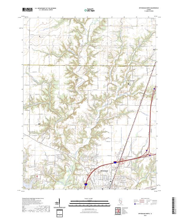 US Topo 7.5-minute map for Effingham North IL