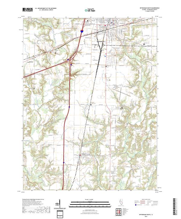US Topo 7.5-minute map for Effingham South IL