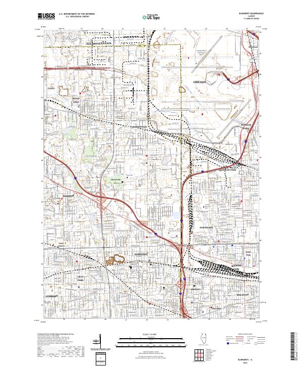 US Topo 7.5-minute map for Elmhurst IL